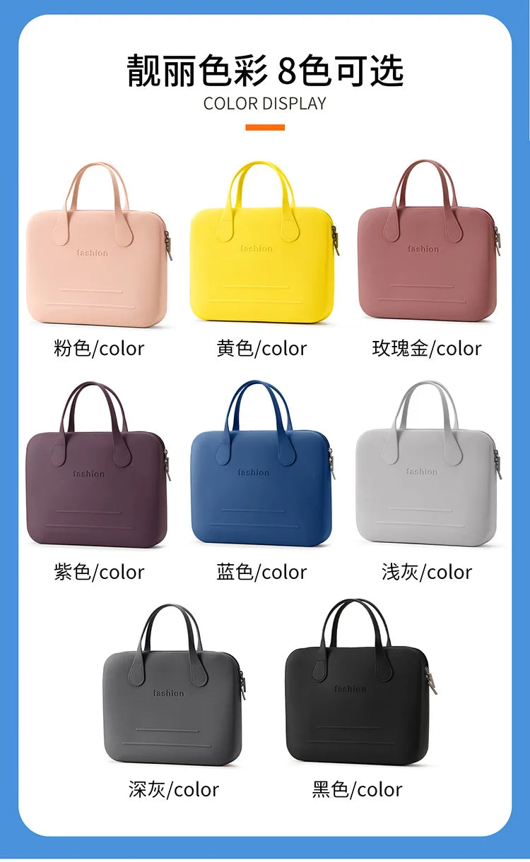 Morandi Colorful Computer Hand Bag Light Trendy 14 Inch Laptop Bag for Girls Student Portable EVA Waterproof Handbag