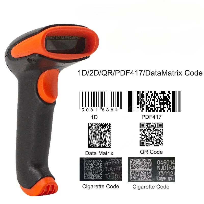 Wired Code Scanner 2d Barcode Reader Portable Handheld Barcode Reader Qr Code Reader PDF417 DM Code Scanner