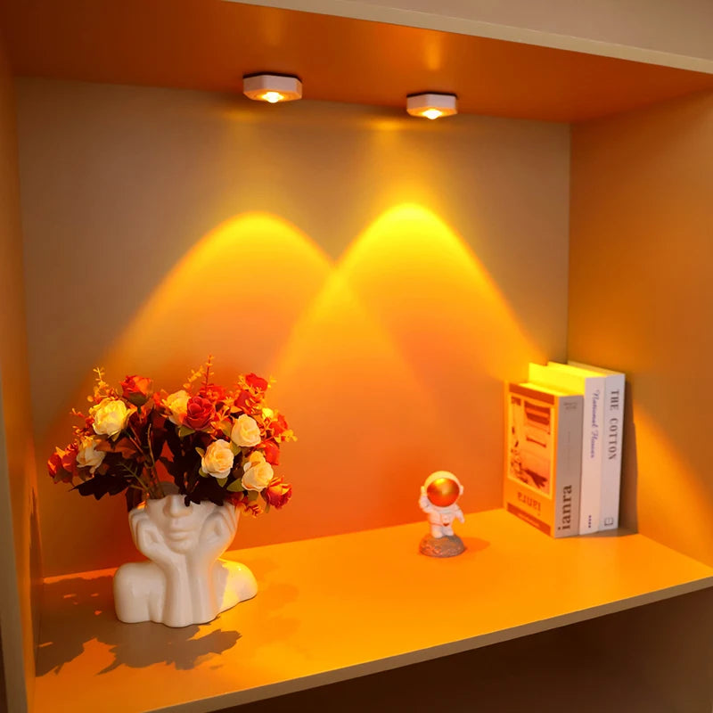 Creative Hexagonal Cat Eye Under Cabinet Light Sunset Red Projection Sunset Lamp Battery Powered Touch LED Decorative lights