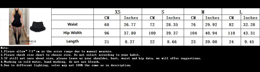 KONDALA Sexy Chic Black Fur Patchwork Shorts Women Fashion 2026 Party Evening Club Wide Leg Shorts Elegant Y2K Girl New Year