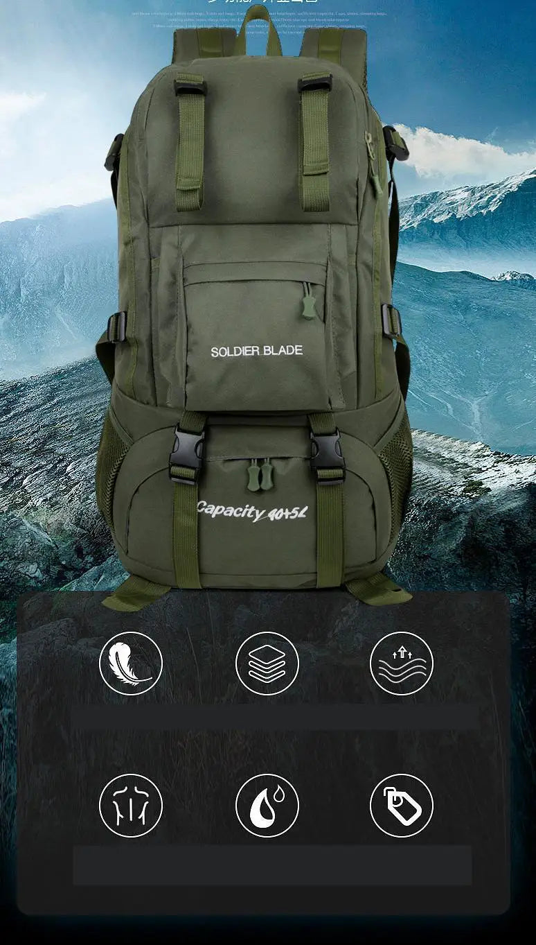 New Hiking Mountaineering Bag 50l Large Capacity Waterproof Ultra Light Outdoor Sports Backpack For Men