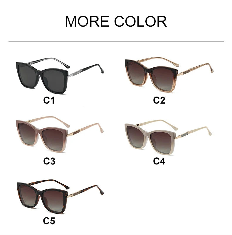 VICKY Fashion New Design TR90 Polarized Magnetic Clip-on Sunglasses Men and Women Polarized Sunglasses Optical Myopia Glasses