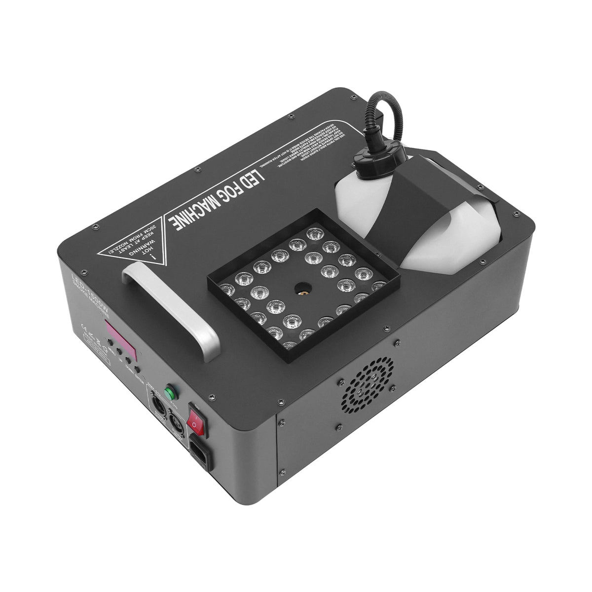24led 1500w Column Smoke Generator 3-in-1 with Built-In Power Adapter 16.54*12.6*9.45 in Fog Smoke Machine with Remote Control Seven Light Colors 0.53 Gal Oil Tank for Wedding Haunted Houses Halloween Parties Christmas Clubs