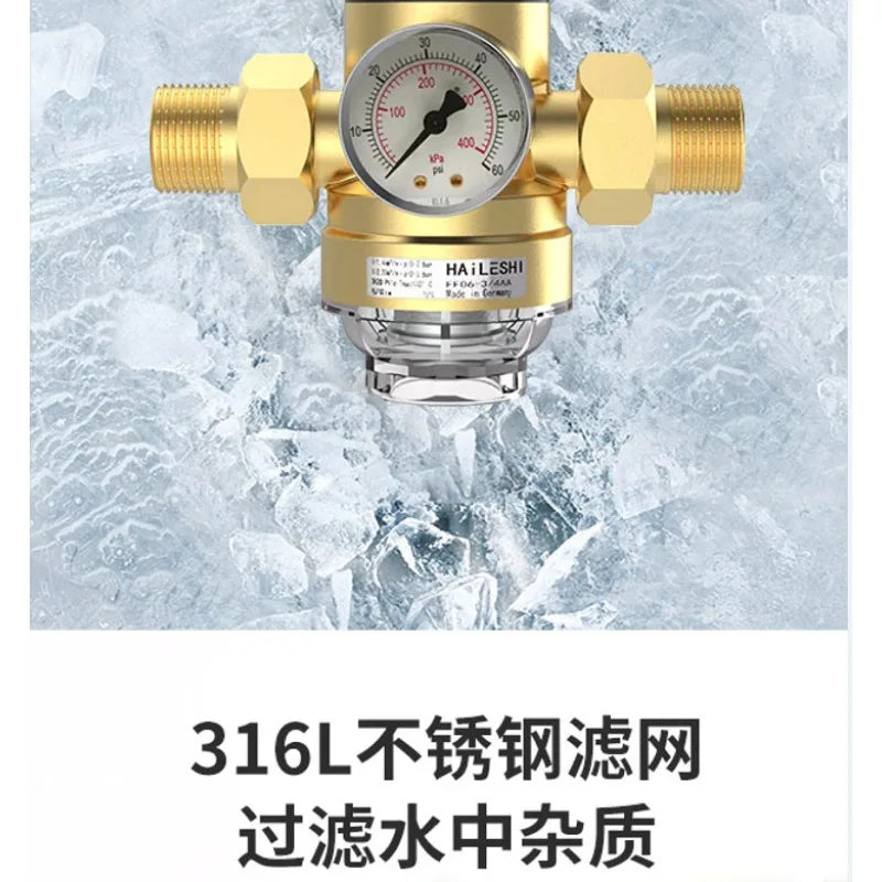 Adjustable Water Pressure Reducer Valve with Filter