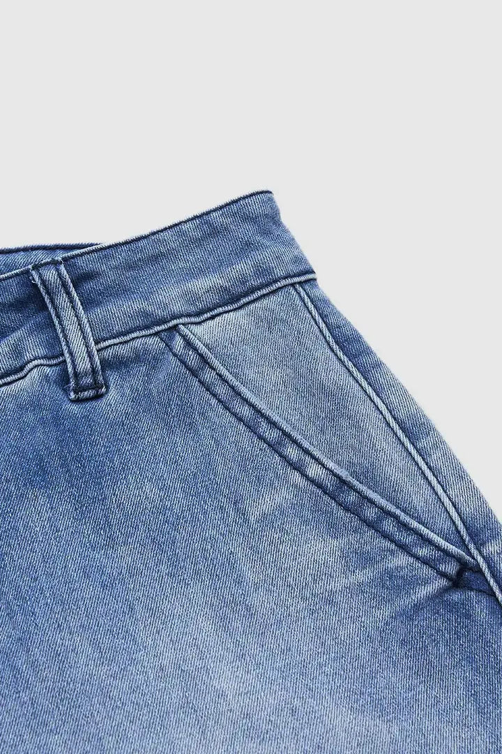 New Women High Waist Loose Straight‑Leg Cropped Jeans Washed Vintage Denim Ankle Pants Casual Daily Streetwear Denim Trousers