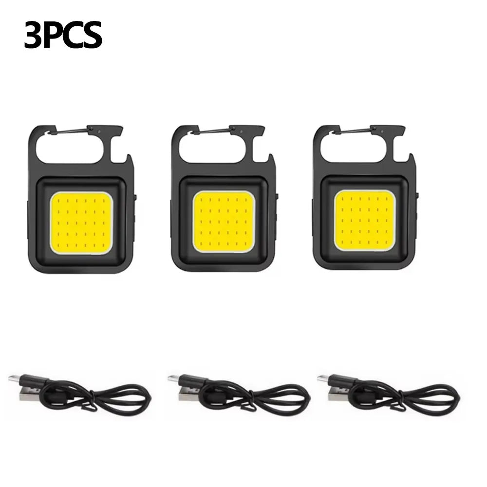 Home 3 Lighting Modes for Camping Super Bright MINI COB Keychain Flashlight Charging Lamp Camping Lights with Magnet
