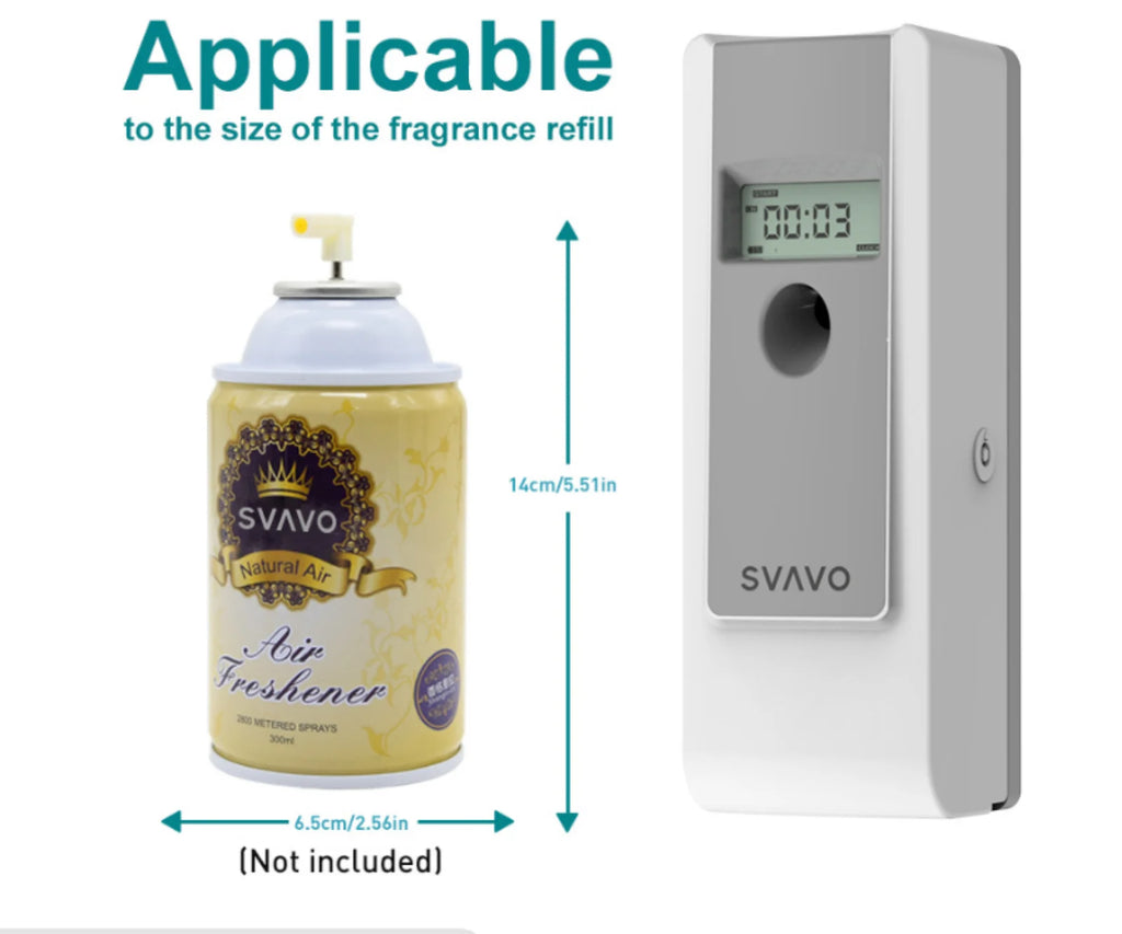 SVAVO Automatic Aerosol Dispenser Air Freshener for Home Room Toilet Wall Mounted LCD Fragrance Perfume Sprayer Machine VX485D