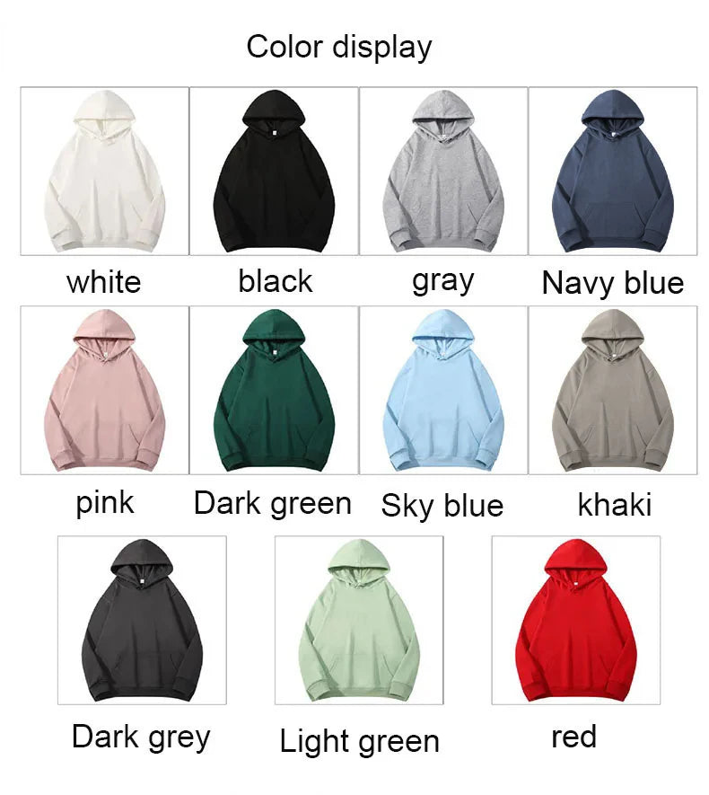 Custom Embroidery Logo Hooded Sweater Men's Loose Size Autumn Cotton Sweatshirt High Quality Tops Male Hip Hop Pullover