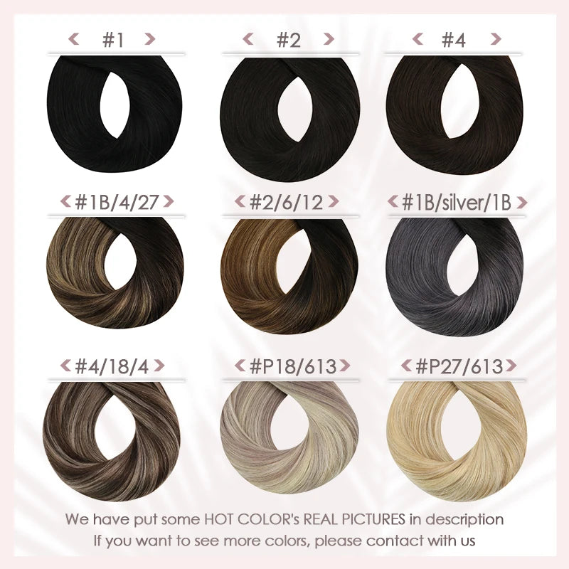 Ugeat Flat Tip Hair Extensions 14-24" Natural Straight Flat Tip Keratin Hair Extension 50/100g Remy Pre Bonded Hair Extensions