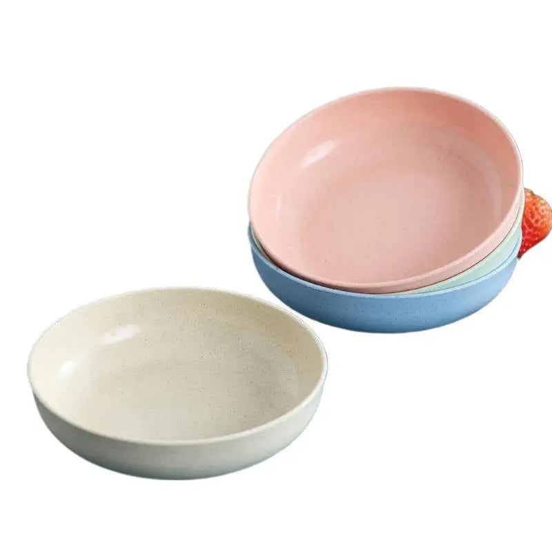 5pcs/set Nordic Wheat Straw Plate Fruit Plate Vegetable Plate Tableware Plate