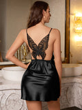 New Women Nightgown Butterfly Lace Backless Spaghetti Strap Fashion Sleep Dress Sexy Ladies Sleepwear