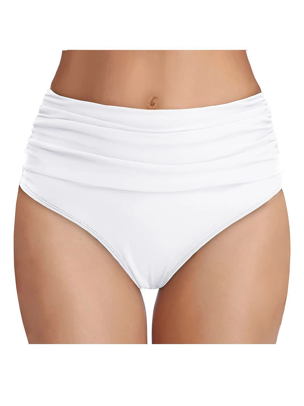 Summer Sexy Women Bikini Bottoms High Waisted Ruched Swimwear Bottoms Beach Shorts For Vacation Party Swimming Bathing Suit