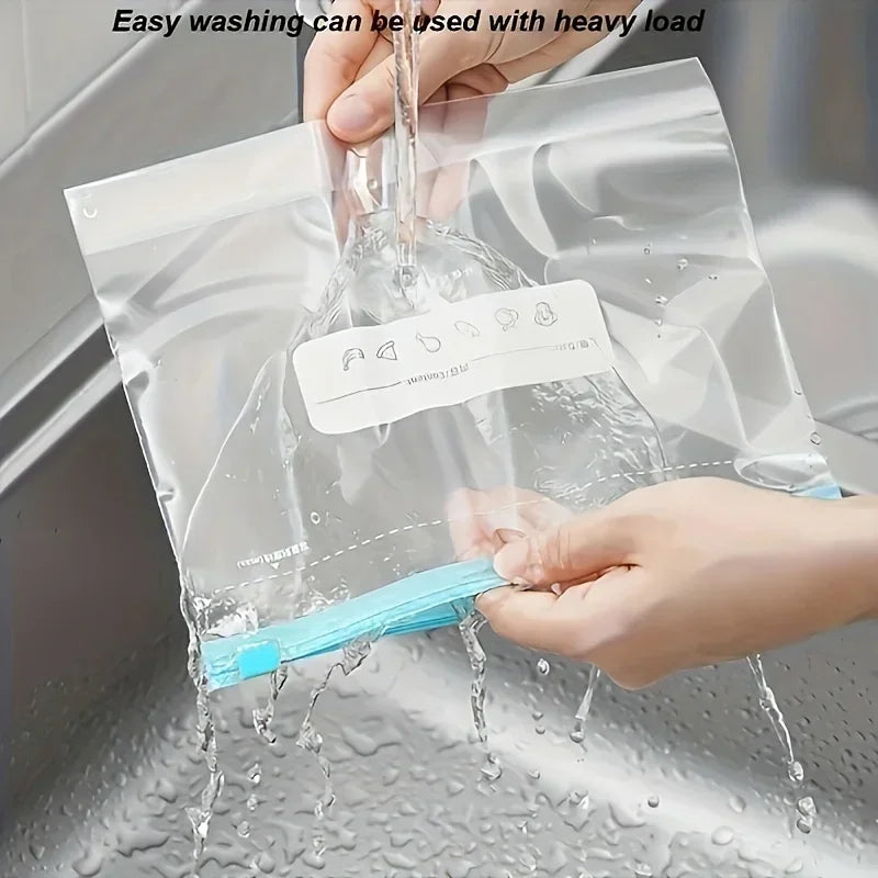 Reusable Food Storage Bags with Zipper, Leak-Proof & Airtight Kitchen Freshness Bags ,Refrigerator Fresh Wrap