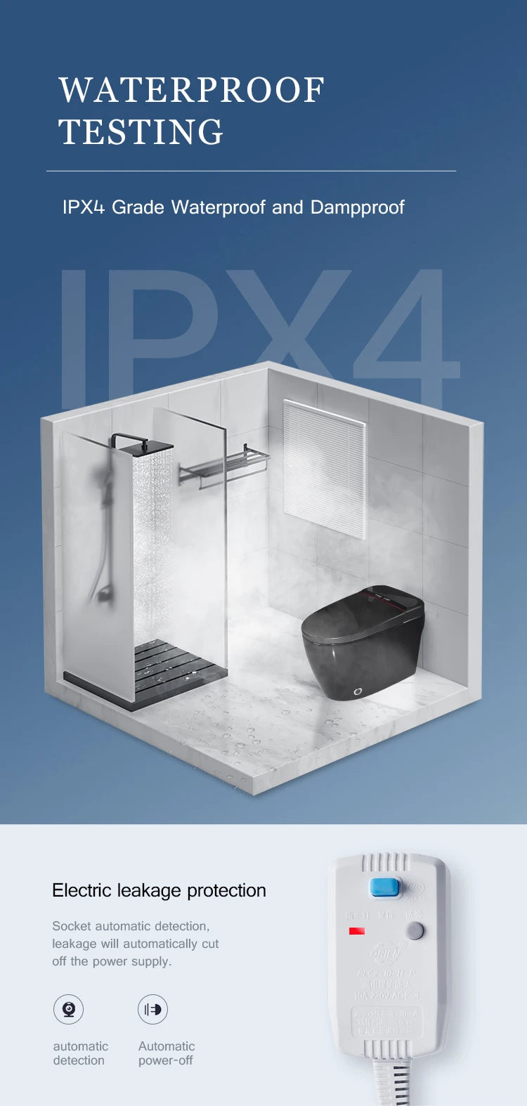 110V Modern Home Hotel Sanitary Ware Electric Closestool Smart Toilet Bowl Bidet Automatic Black Bathroom Toilet