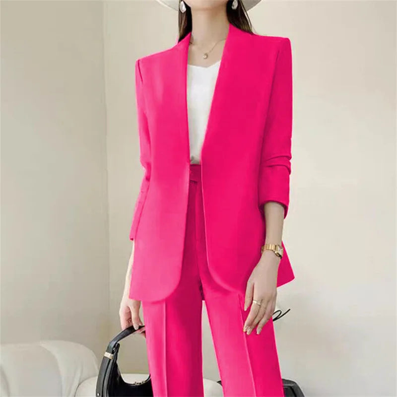 Fashion 2 Piece Sets Women Outfits Spring Autumn New in Korean Pants Sets Commuter Elegant Suit Coat 2 Piece Sets Women