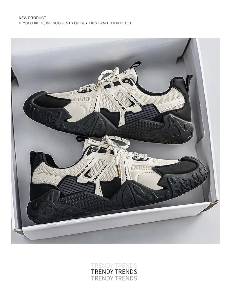 Men's 2026 Summer New Breathable Hiking Sneakers Anti-Slip Wear-Resistant Outdoor Casual Daily Streetwear Footwear in 3 Colors