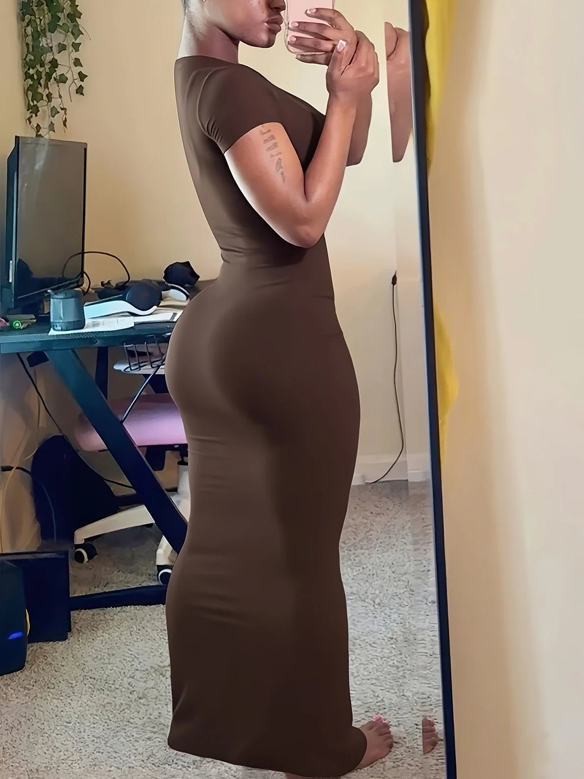 Stylish Women Short-Sleeve Maxi Dress | Daily & Party Wear