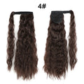 Tereshar Synthetic Corn Wave Ponytail Extension Clip in Long Wavy Curly Wrap Around Pony Tail Heat Resistant Hairpiece for Women