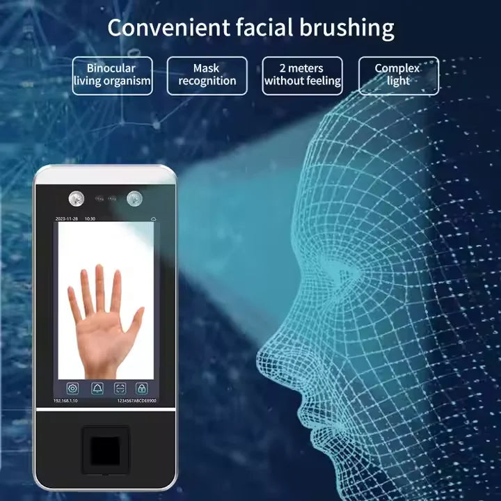 Waterproof 5.5 Inch Display Face Recognition Palm Vein Biometric Fingerprint Smart Door Access Control Time Attendance System