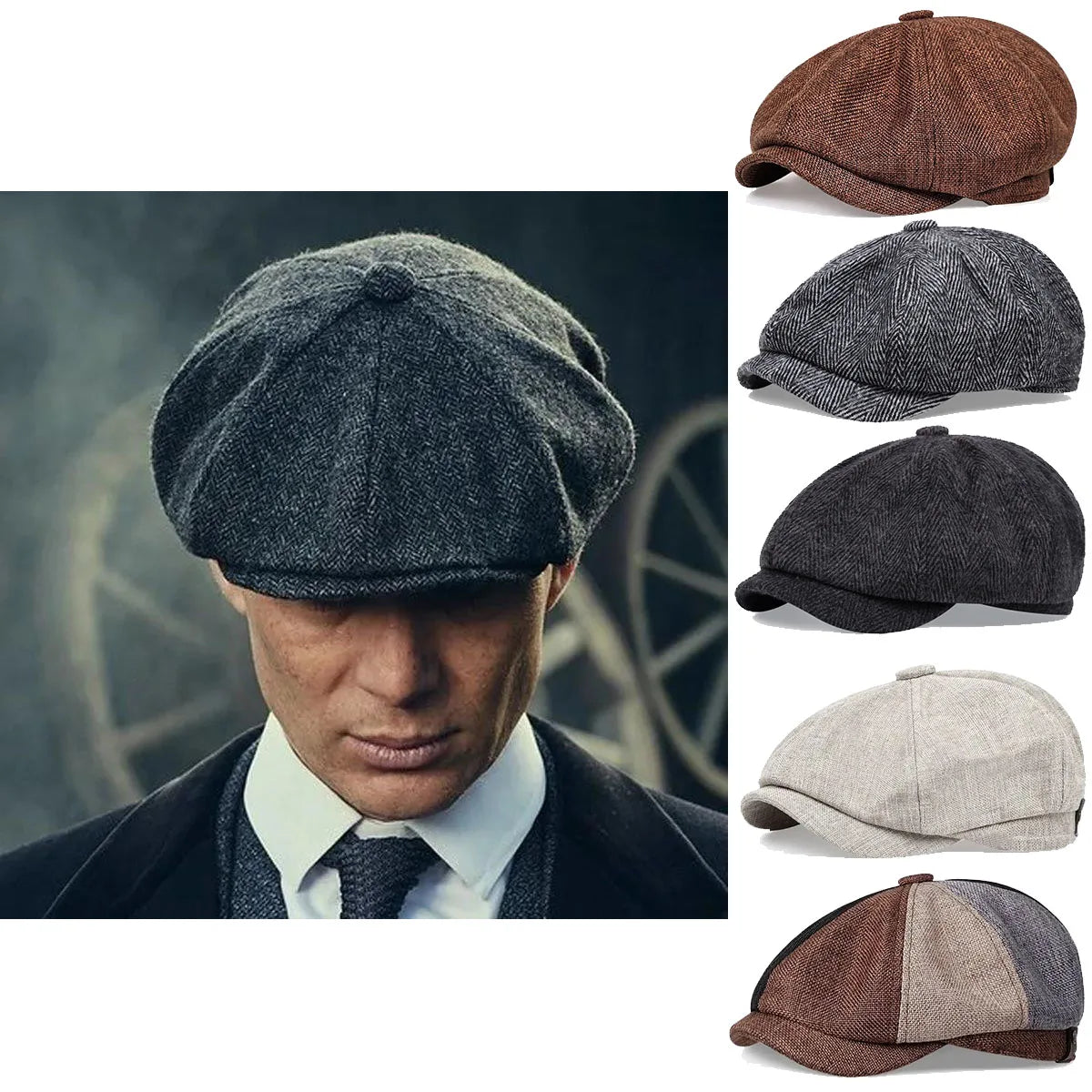 Men Casual Newsboy Hat Spring Autumn Retro Beret Hats Wild Casual Hats Unisex Wild Octagonal Cap for Men Street Caps Gorras