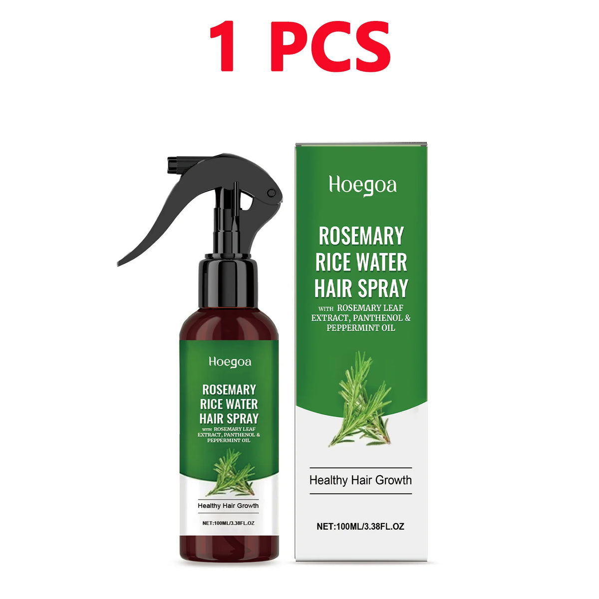 Rosemary Rice Water Hair Growth Spray – Korean Scalp Nourishing & Hydrating Treatment for Thinning Dry Frizzy Hair Care 100ml