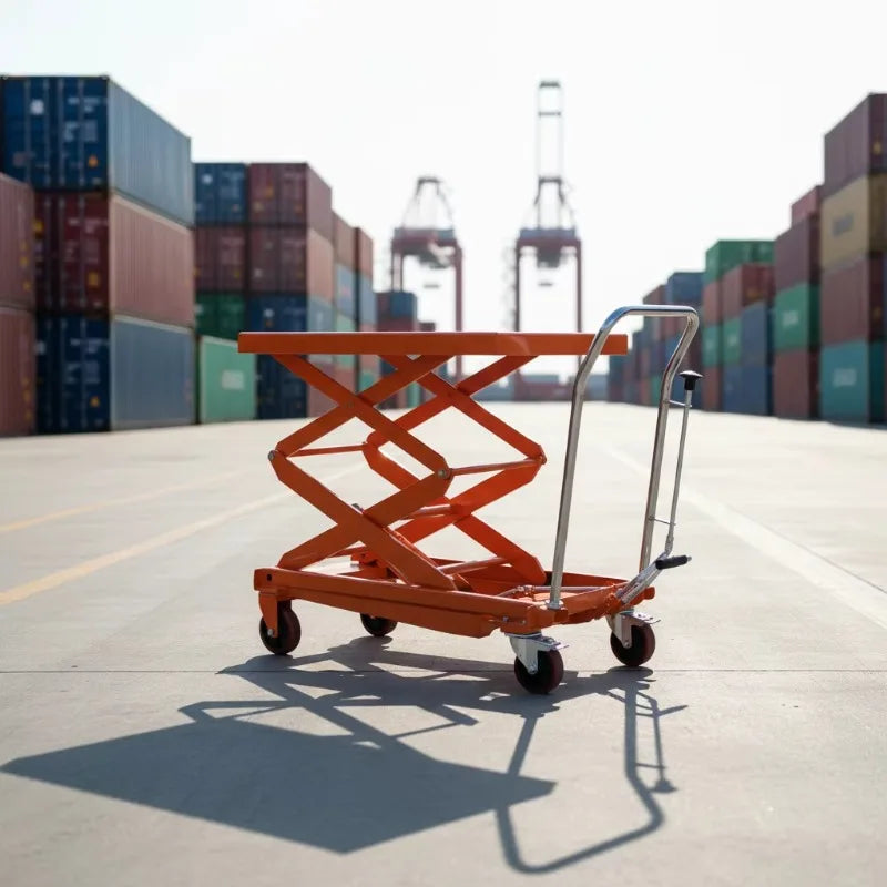 Portable Lifting Platform, Manual Hydraulic Warehouse Hoist, Small Loading Flatbed Vehicle