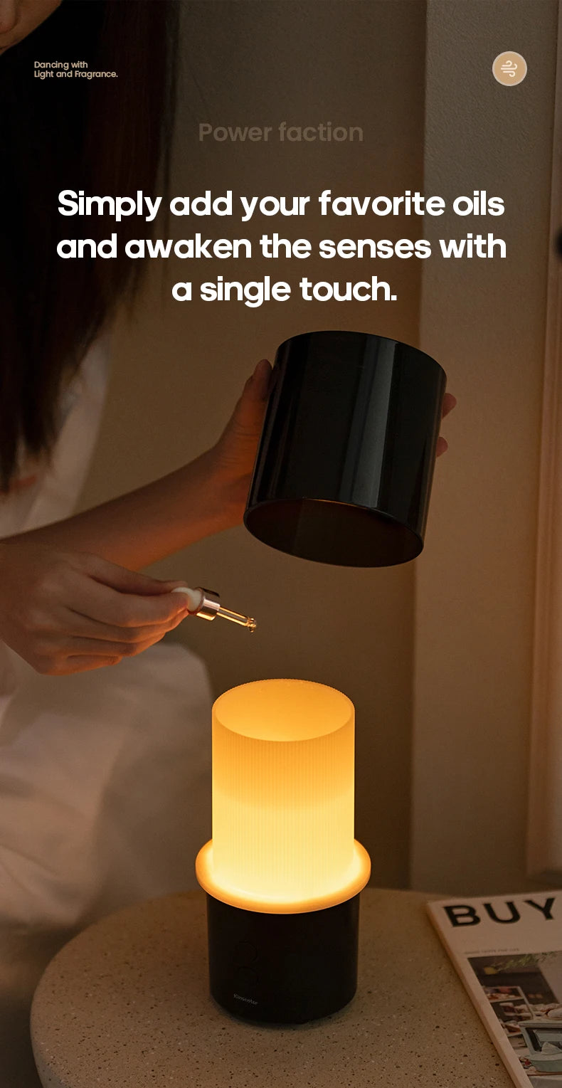 New Essential Oil Aroma Diffuser Minimalist Night Lamp Desktop Mini Air Humidifier 140ml Ultrasonic Sprayer for Hotel Home Gift