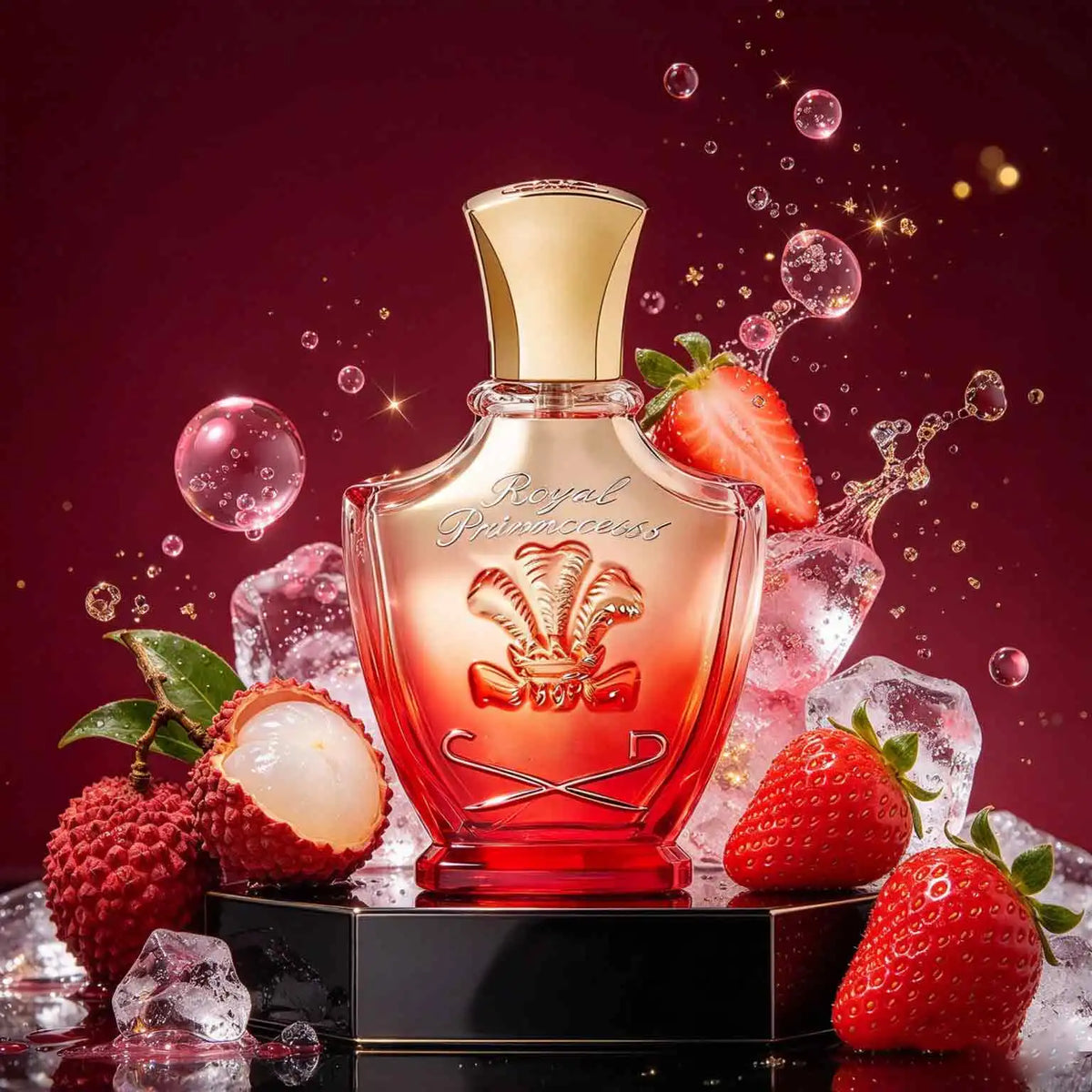 Royal Princess Oud Ebony Perfume, Floral Amber Tone, Ladies' Perfume, 7.5ml  2.5oz, Lasting Fragrance, Raspberry, Jasmine, Ebony, Patchouli, Daily Commuting Fit, Suitable For Birthday And Anniversary Gifts.