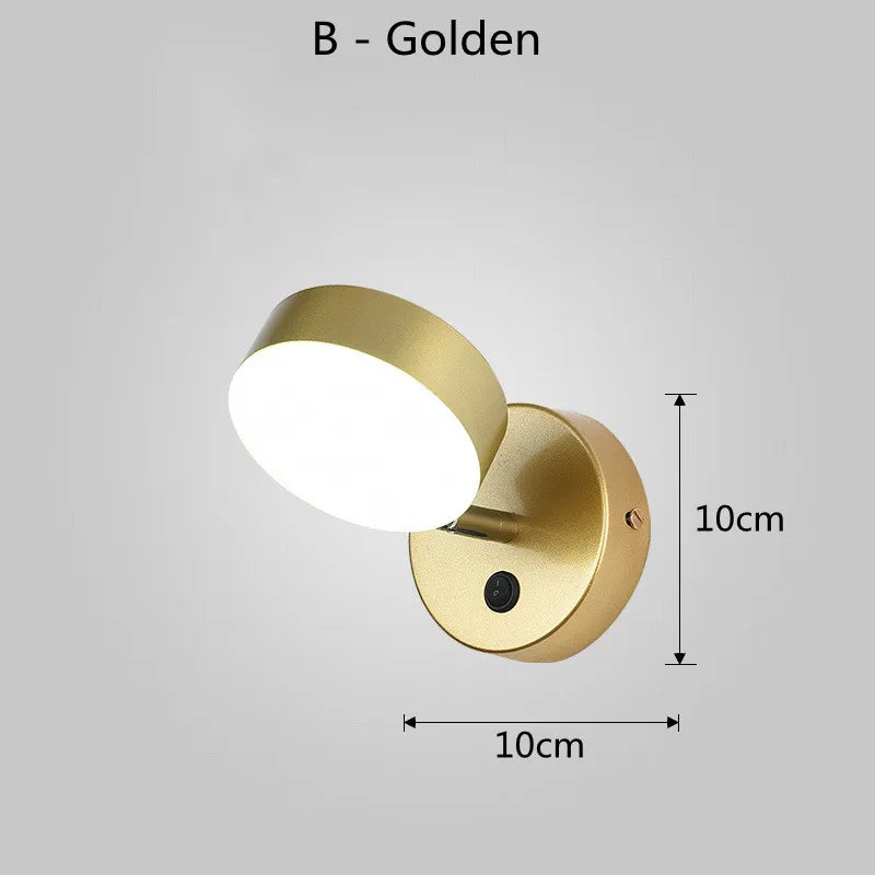 5W Wall Lamp Black/White Modern Aisle Wall Light Adjustable For Bedside Bedroom Lights Corridor sconce AC110-240VGU10 LED Switch