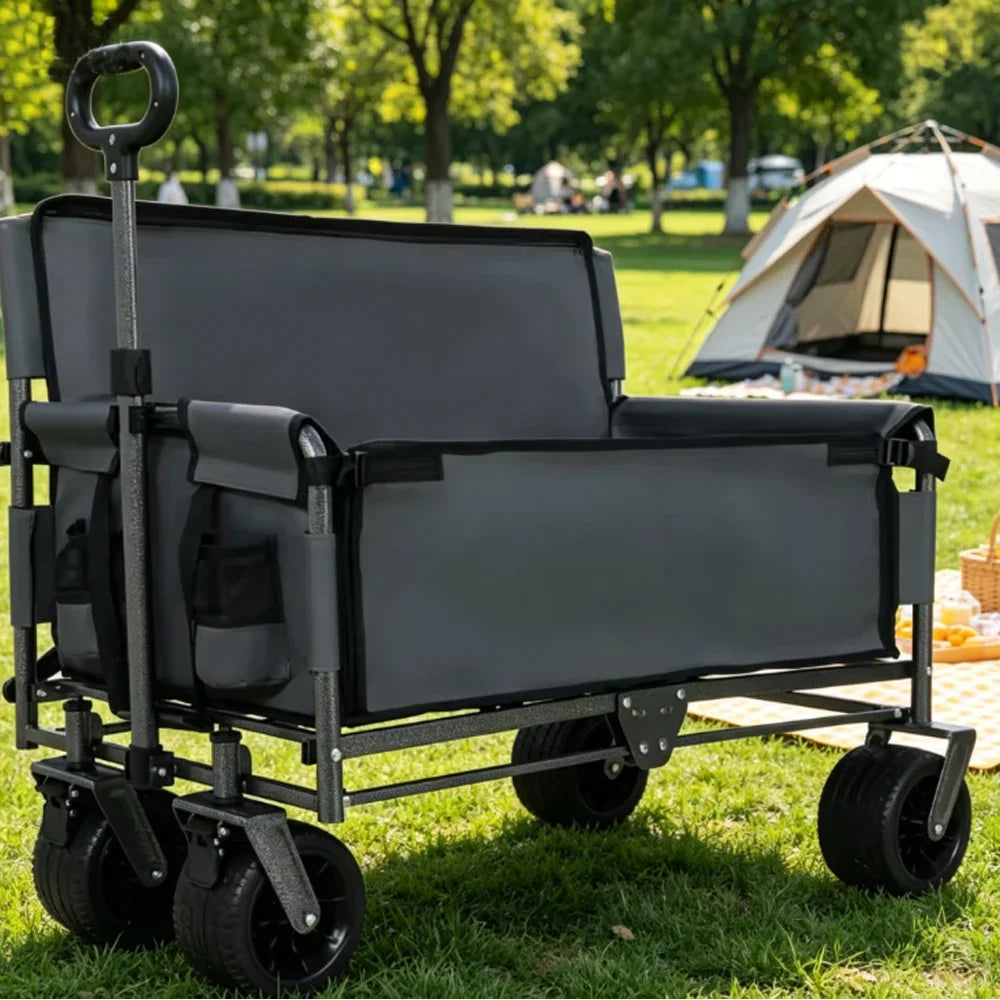 Outdoor camping cart, camping trailer, foldable stall, small cart, hand pulled travel camping picnic cart