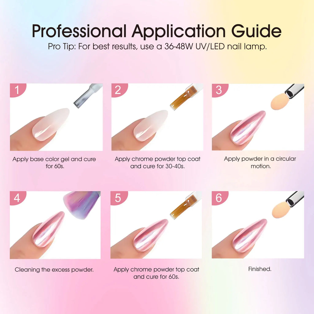 CANNI Top Coat for Chrome Powder 9ml Easy Apply with Stronger Mirror Effect Mirror Metallic Pigment for Gel Nail Art Salon