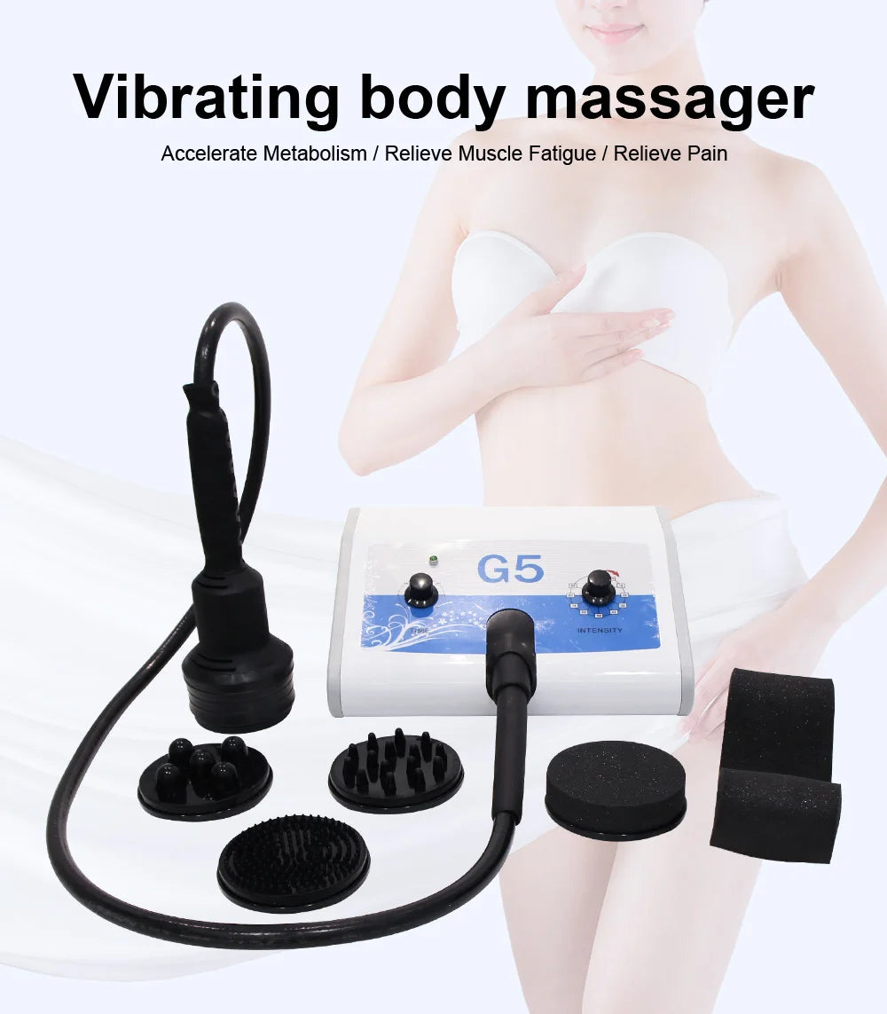 G5 Vibration Slimming Machine High Frequency Massager Fat Burning Body Shaping Vibrate Massage Anti Cellulite With 5 Tips Device