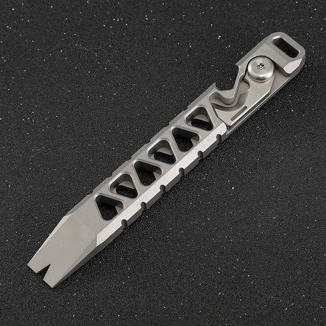 EDC Titanium Alloy Crowbar Portable Bottle Opener Safety Belt Cutter Outdoor Camping Gear Multifunction Tools