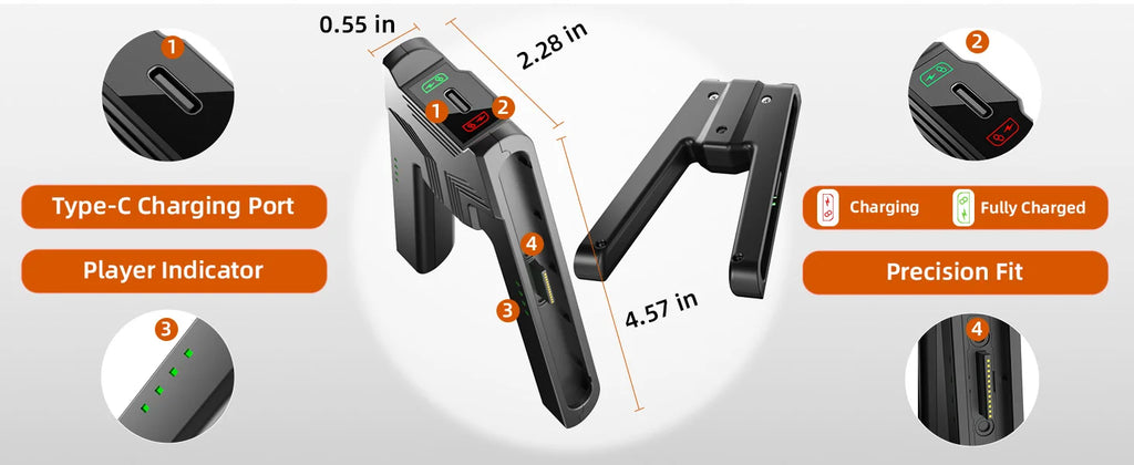 Aolion For Switch 2 Portable Charging Grip Bracket For NS2 Joy-con Controller Handle Charging Dock For Switch 2 Game Accessories