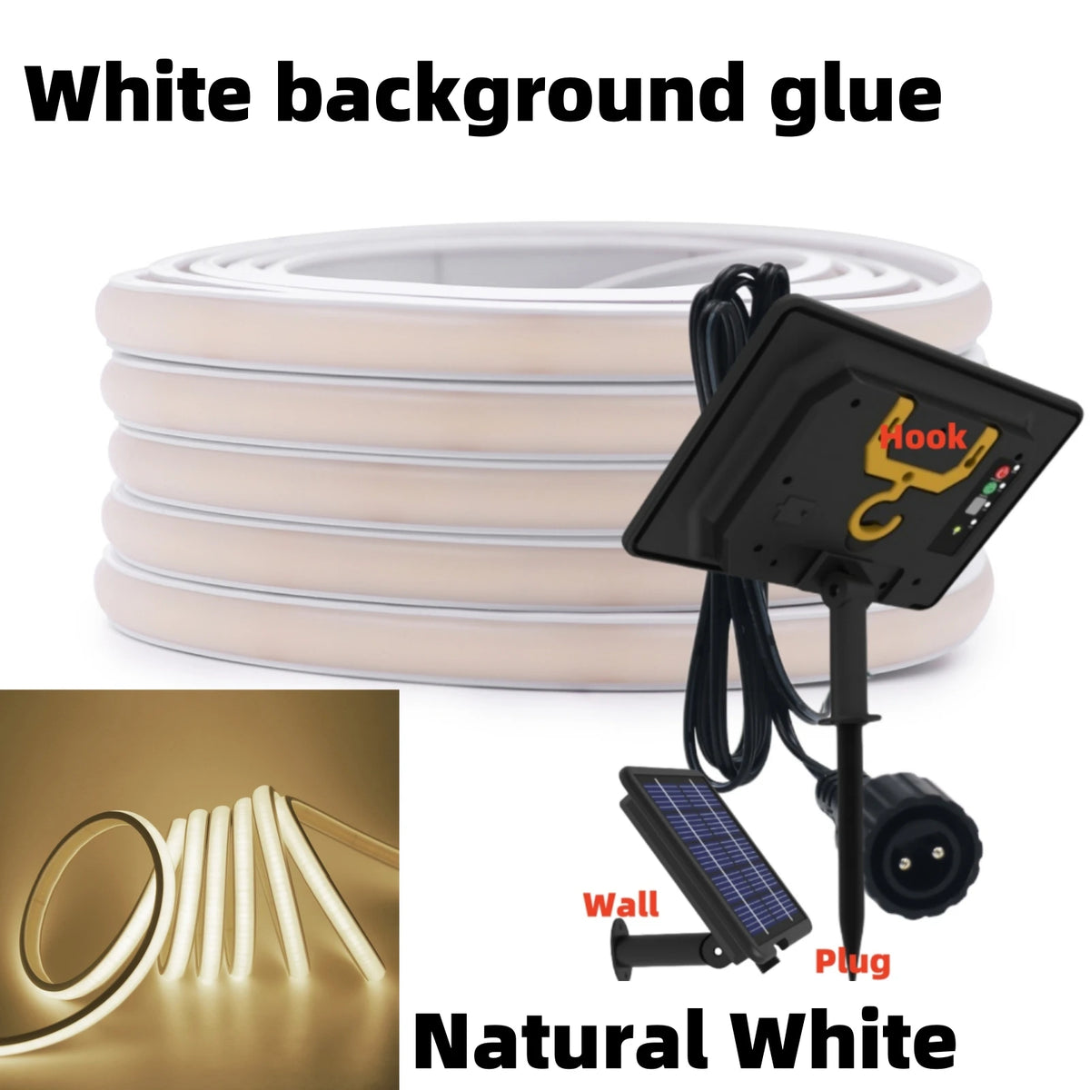 1200mAh 2400mAh 7200mAh COB Solar LED Strip Neon Light Sign DC 24V Flexible Waterproof IP68 IP67 Adhesive Tape Diode Lamp Linear