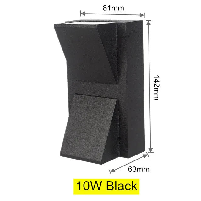 LED Wall Lamp IP65 Outdoor Waterproof Garden Porch Lighting Lamp 5W 10W Modern Simple Aluminum Indoor Wall Light
