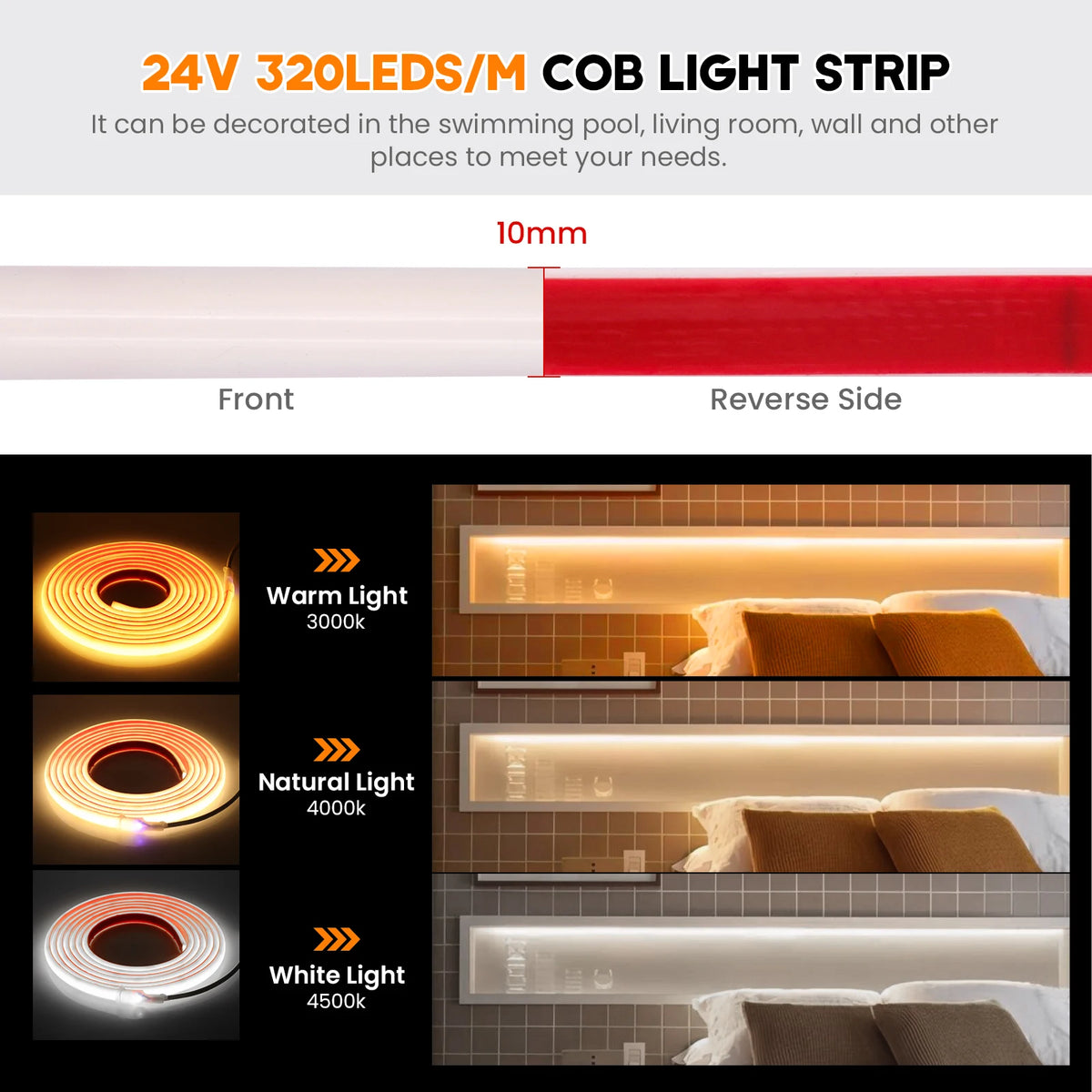 1200mAh 2400mAh 7200mAh COB Solar LED Strip Neon Light Sign DC 24V Flexible Waterproof IP68 IP67 Adhesive Tape Diode Lamp Linear