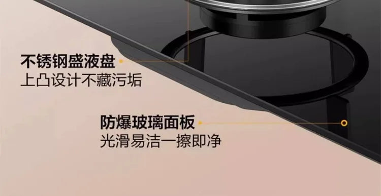New Household Double Burner Gas Stove Built-in Desktop LPG Natural Gas High Fire Energy Class 1 Cooktop X1