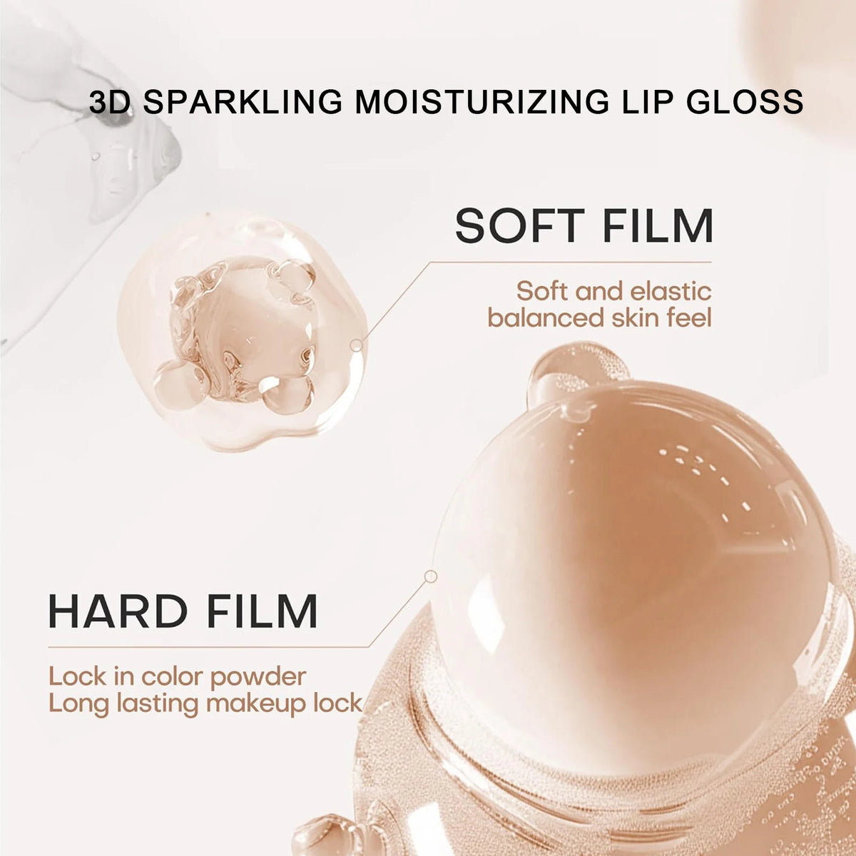 ZaiDoc Muti-Pcs 3D Plumping Shimmer Lip Gloss 6 Colors Moisturizing Glossy Finish Optional Hydrating Lip Oil Glaze Long Lasting Non-Sticky Liquid Lipstick for Girls Daily Makeup Cosmetics