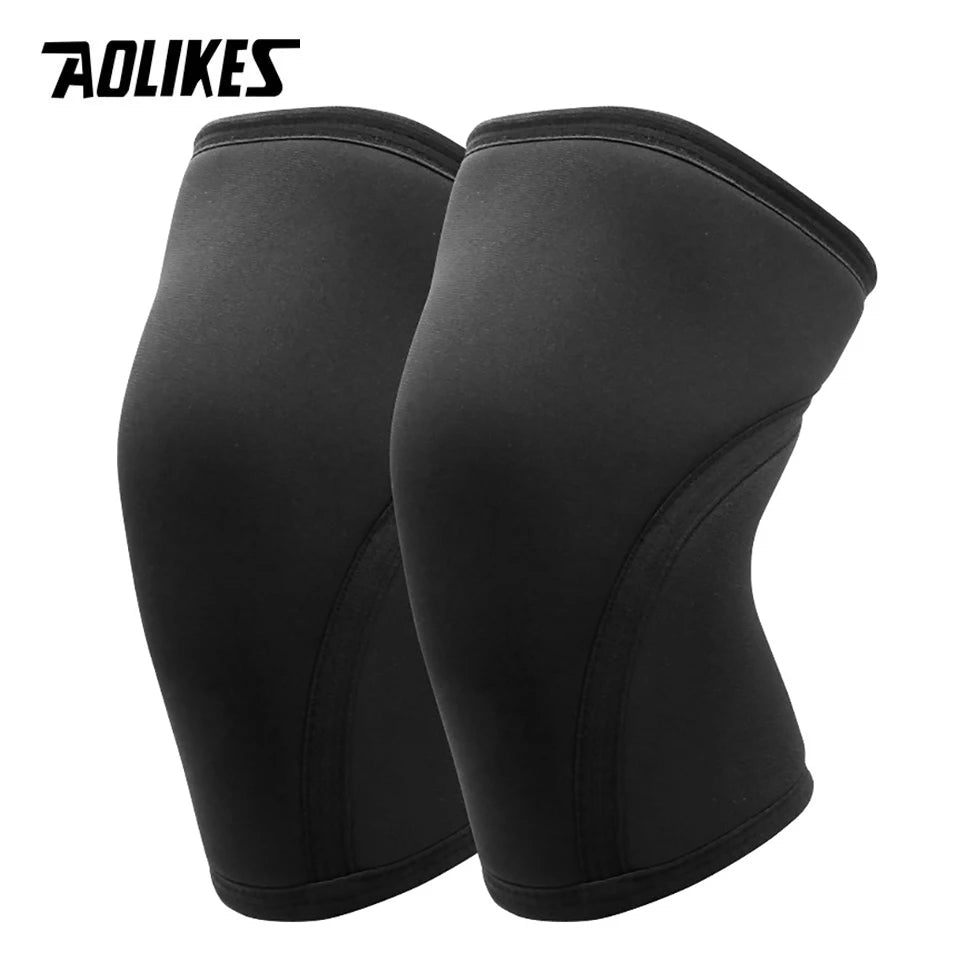AOLIKES 7mm Compression Knee Sleeves for Weightlifting Support, Powerlifting Strength, Heavy Squats, Cross Training, Gym Fitness