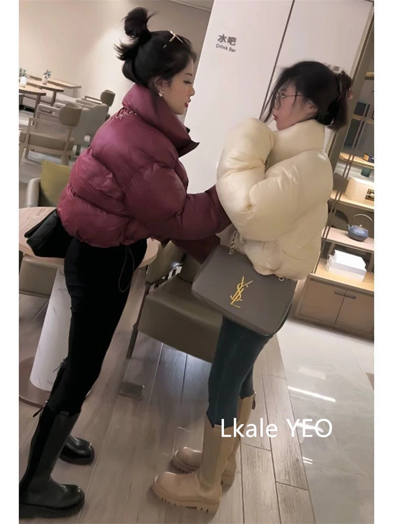 Women's Winter Parkas 2026 New Thick Streetwear All Match Ladies Down Cotton Jacket Comfortable Simple Short Female Warm Coat