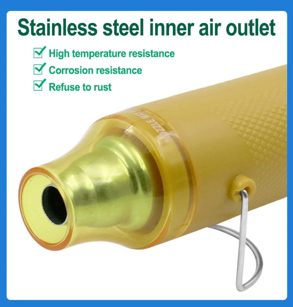 300W Hot Air Gun Portable Mini Heater for DIY Craft Embossing Shrink Wrapping PVC Multi Function Handheld Electrical Heat Tool
