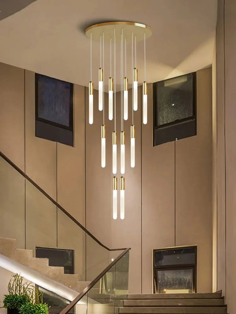 Modern Staircase Long Ceiling Chandelier LED New Lustre Living Room Lighting Kitchen Home Decoration Lamp Pendant Light