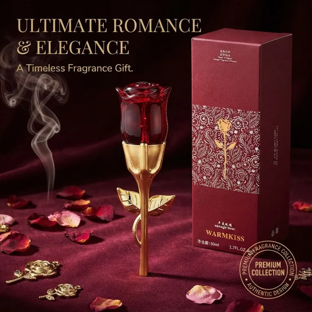 50ml Women EDP Perfume Midnight Rose Long Last Elegant Floral Fragrance Creative Red Rose Shaped Bottle Lady Romantic Gift