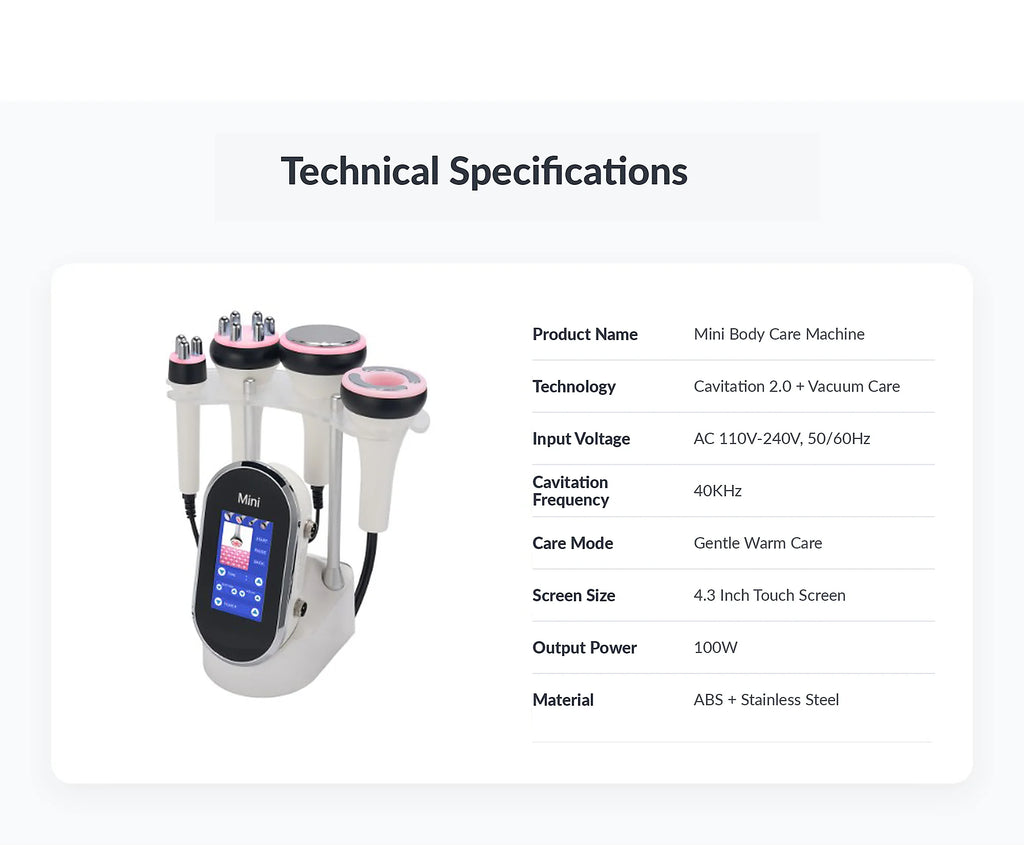 40K 4-in-1 Cavitation Ultrasonic Beauty Machine Body Care Massage Device for Home and Spa Use