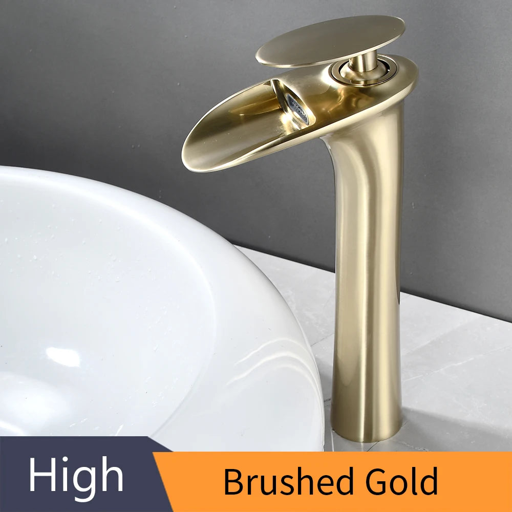 Basin Faucets Modern White Bathroom Faucet Waterfall faucets Single Hole Cold and Hot Water Tap Basin Faucet Mixer Taps 855924