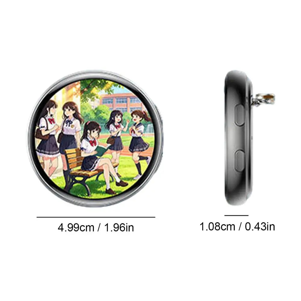 1.50" Full Touch IPS Screen Electronic Badge GIF Video With Sound Anime Brooch Pin For Party Cosplay Student Gift