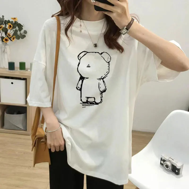 Women's Maternity Postpartum Wear Feeding Clothes Short Sleeved Pregnant Woman Loose Top Maternity Clothes Nursing T-Shirt