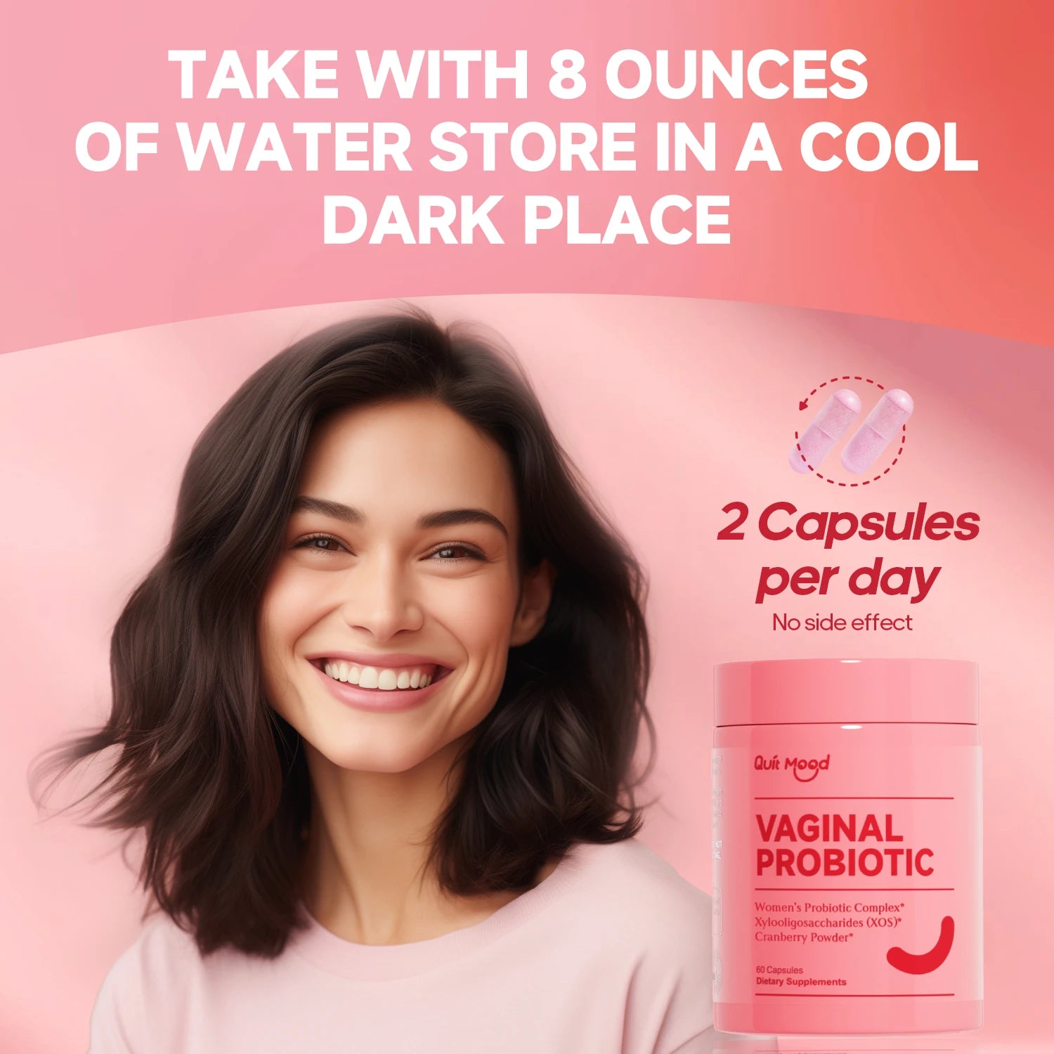 Quitmood Queen's Female-Focused Once-daily Women's Complete V- Probiotics for Women - PH Balance, Odor Control, Yeast & Flora