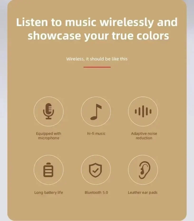 Wireless Headset Bluetooth 5.0 Foldable Sport Over Ear Headphones Stereo Bass Earphone for Running Gaming Phone Tablet